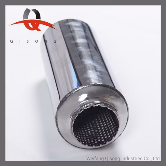 [Qisong] Peças automotivas de aço inoxidável para carro universal glasspack ressonador tornado silenciador espiral
